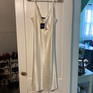 Forever 21 silk cheetah off white dress
